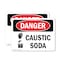 Signmission Caustic Soda Danger Sign, Plastic, 14in W x 10in L, 2PK OS-2PACK-DS-P-1014-L-1058 - alternate 1